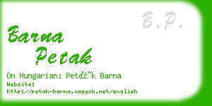 barna petak business card